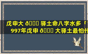 戊申大 🐝 驿土命八字水多「1997年戊申 🐈 大驿土最怕什么」